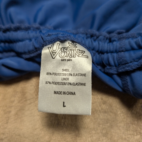 UV Skinz Royal Blue Ruched Swim Tank • Women’s L • Adjustable Side Ties - Picture 7 of 9